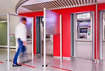 Cash machines with privacy screens