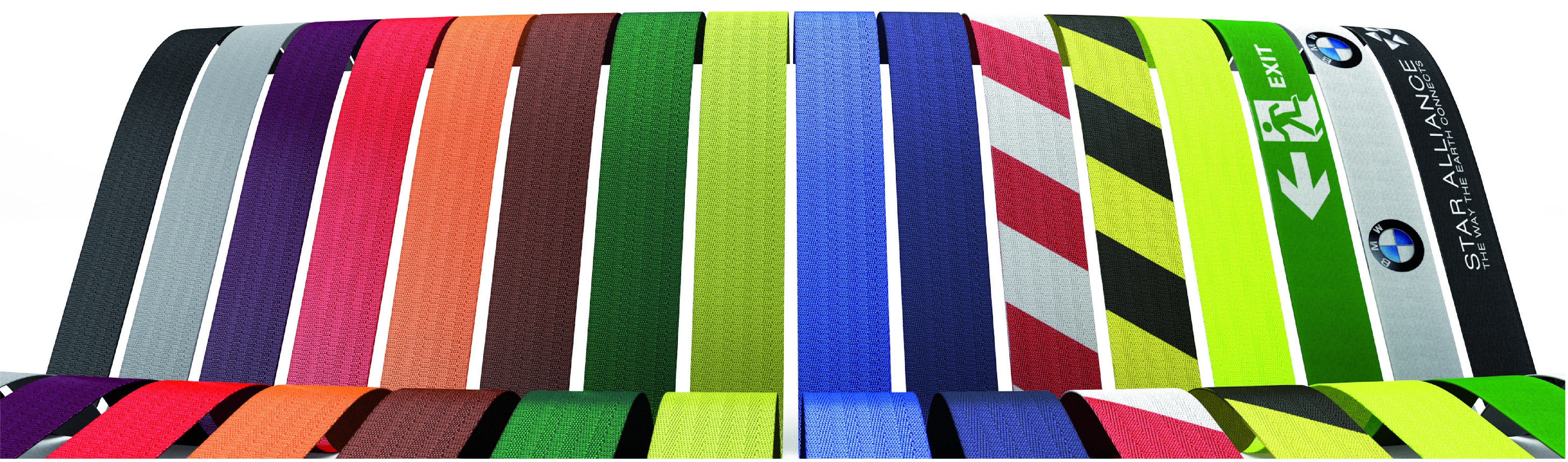 Examples of belt colours and belt printing