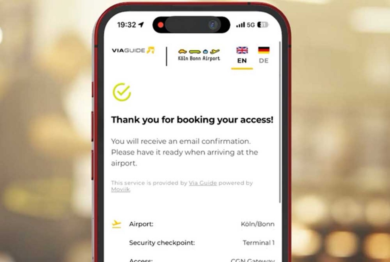 Mobil Telefon mit Airport Security Anwendung
